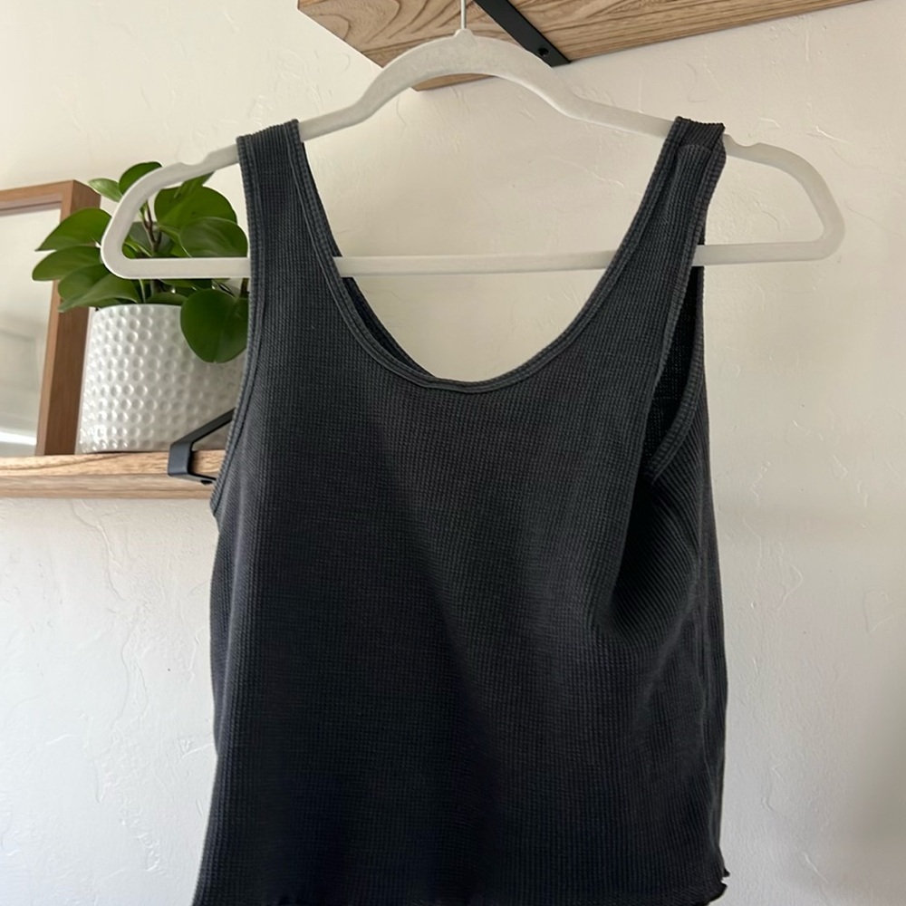BP Charcoal Ribbed Tank Top